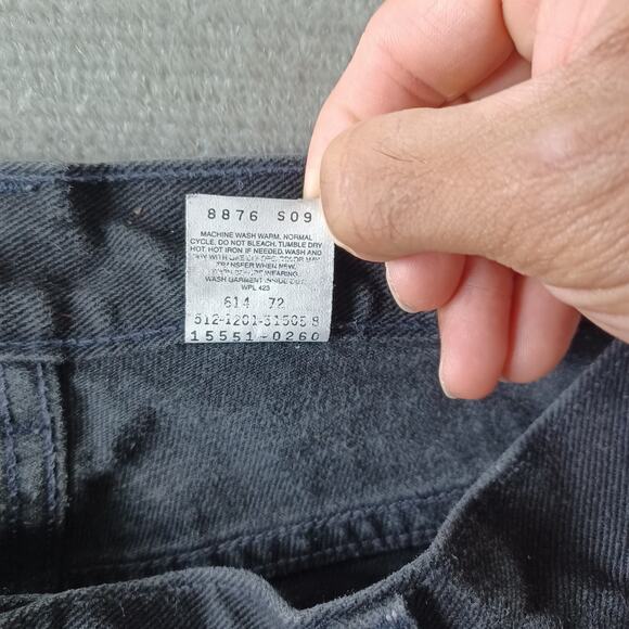 Vintage Y2K Levi's 550 Jeans Women 28 Charcoal Relaxed High Rise Raw Hem Zip Fly - Picture 4 of 10